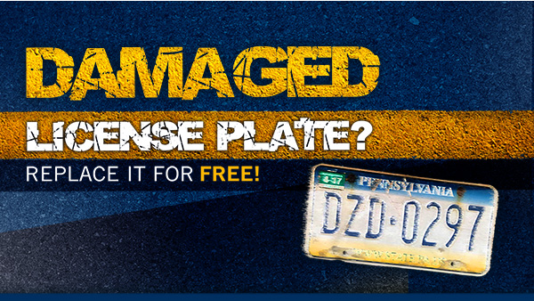 Damaged License Plate Replace it for free 