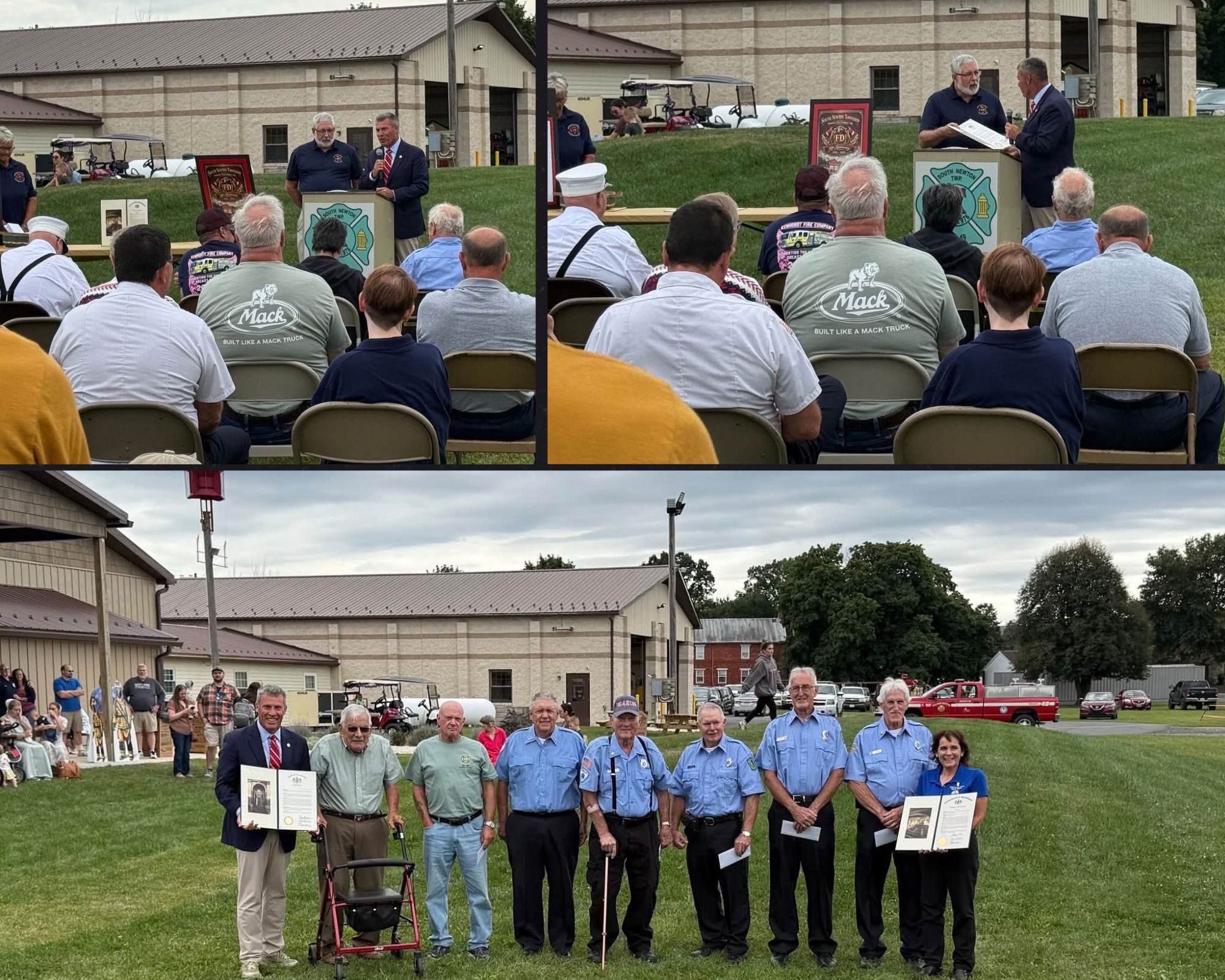 Sen. Rothman recognizes the South Newton Volunteer Fire Company’s 50th Anniversary by presenting a PA Senate Citation