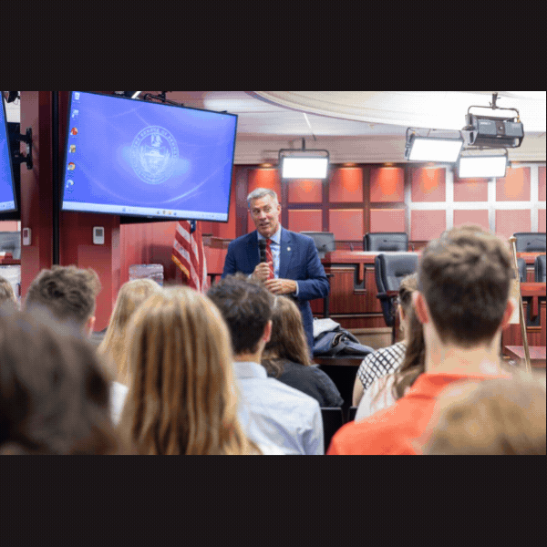 Slideshow of Students enjoyed learning about government by participating in mock legislative sessions; they sponsored bills and advocated for them while working through the legislative process.